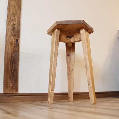花台 高さ45cm 六角形 木製 スツール チェア イス おしゃれ シンプル