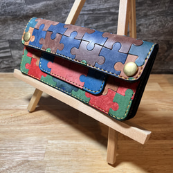 【世界に一つ】ロングトラッカーウォレット 長財布 高級 本革 パズル プエブロ 世界に一つ】ロングトラッカーウォレット 長財布 高級 本革 パズル