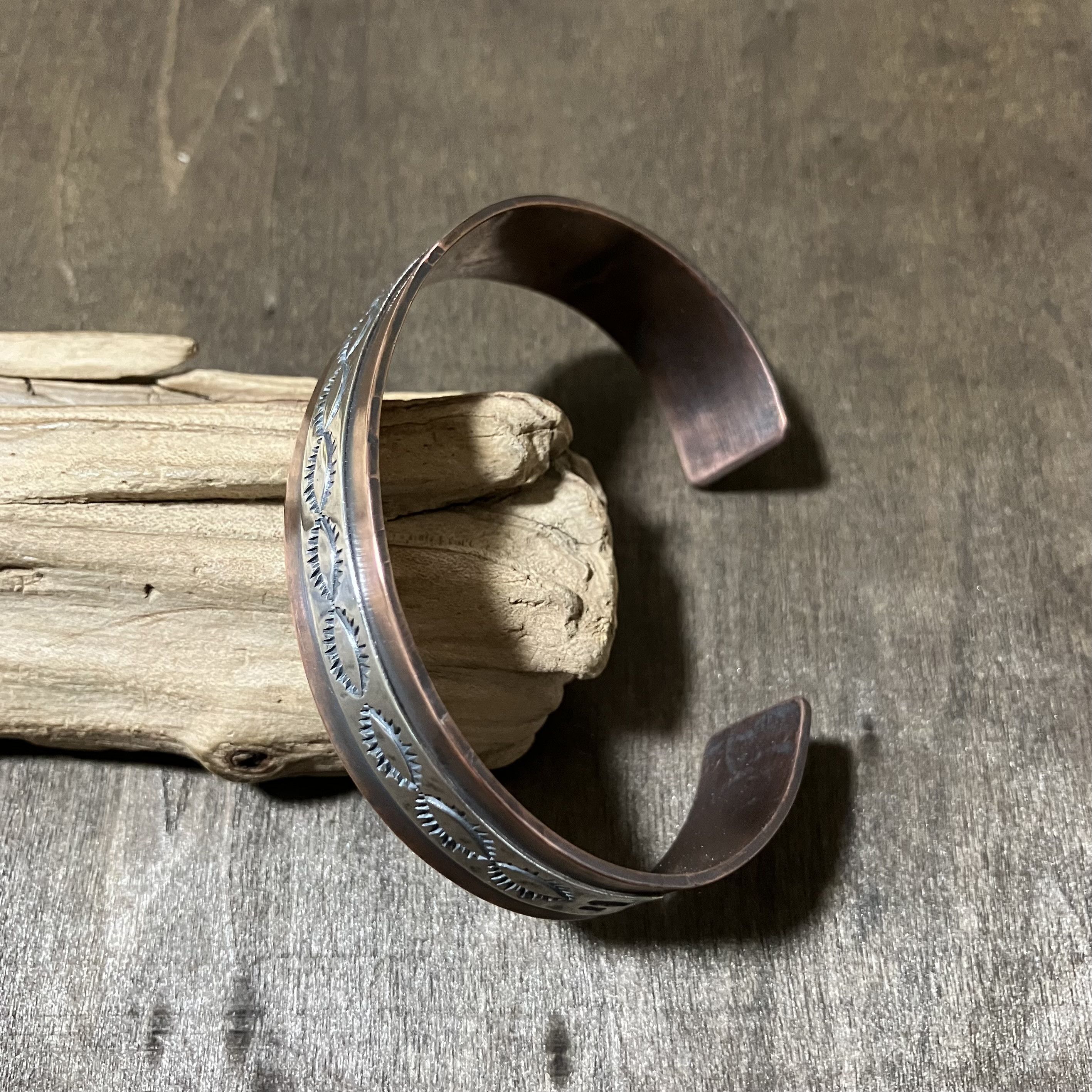 スタンプワーク　シルバー　カッパー　コンビ　バングル　ブレスレット　#インディアンジュエリー　ネイティブアメリカン