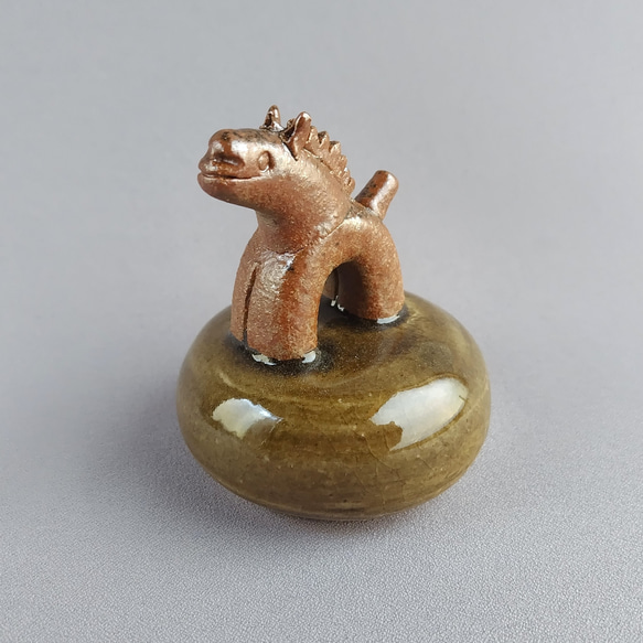 馬の置物（大） 午年 干支 焼締め・青磁釉 【商品番号：00778】 その他