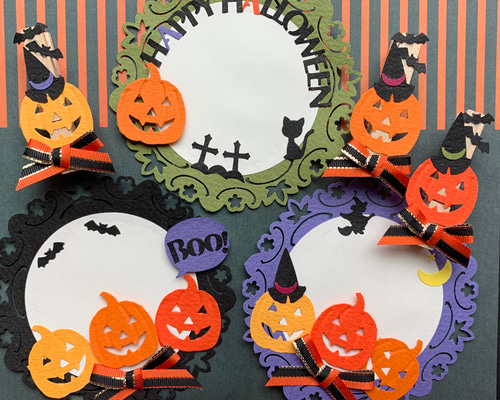 ハロウィンのメッセージカードとクリップのセット メッセージカード