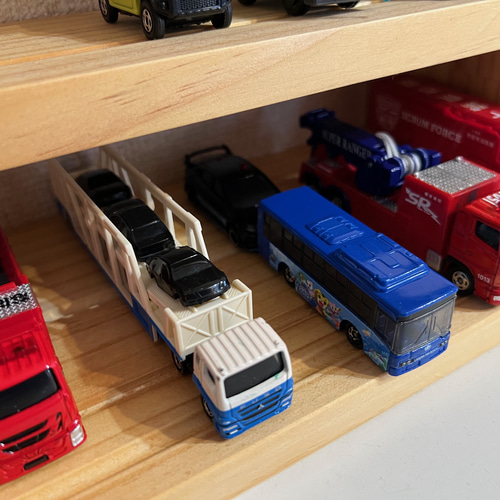 ハンドメイド 木製 トミカ 収納棚 フリーボックス・小物入れ