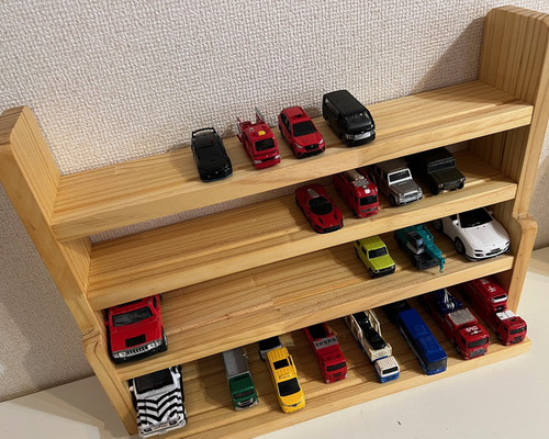 ハンドメイド 木製 トミカ 収納棚 フリーボックス・小物入れ