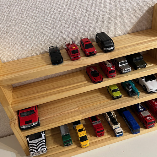 ハンドメイド 木製 トミカ 収納棚 フリーボックス・小物入れ