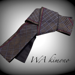 リバーシブル サッシュベルト W55〜75cm 帯ベルト 着物リメイク