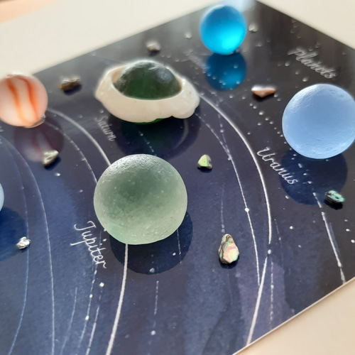 海から生まれた惑星たち〉 シーグラスアート その他アート moon 通販