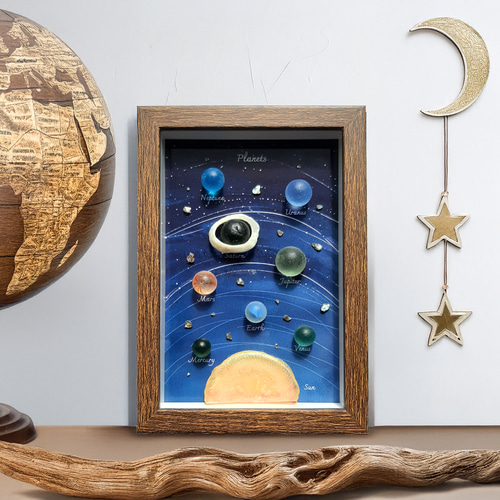 海から生まれた惑星たち〉 シーグラスアート その他アート moon 通販