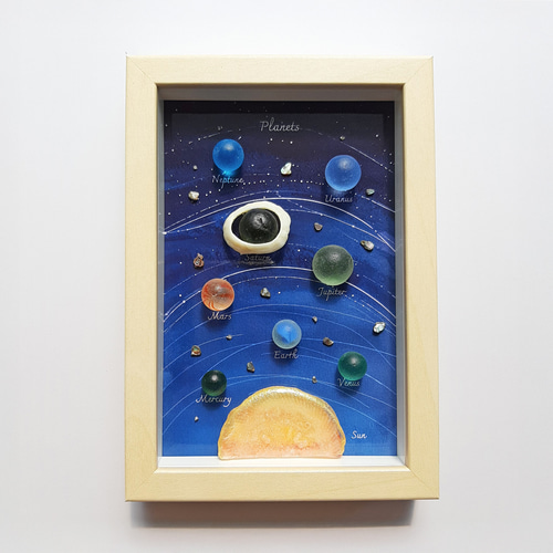 海から生まれた惑星たち〉 シーグラスアート その他アート moon 通販