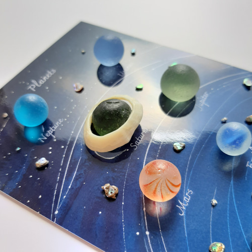 RUKU RUKU♡シーグラスアート 海から生まれた惑星たち〉 シーグラスアート その他アート moon 通販