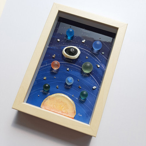 海から生まれた惑星たち〉 シーグラスアート その他アート moon 通販