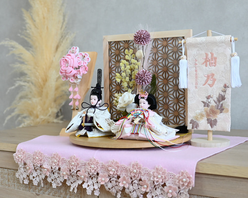 2026年新作☆お雛様のトータルコーデ☆お雛様・くすみピンクの羽子板