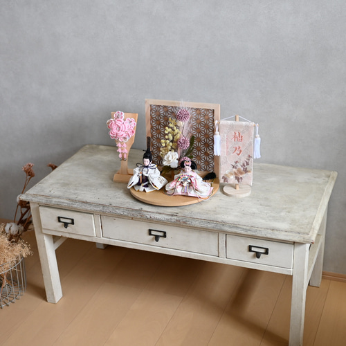 2026年新作☆お雛様のトータルコーデ☆お雛様・くすみピンクの羽子板