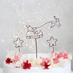 【新作】サンタとトナカイ⭐︎.:* クリスマス　ケーキトッパー　ピック　ケーキ　飾り　冬 1枚目の画像
