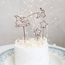 【新作】サンタとトナカイ⭐︎.:* クリスマス　ケーキトッパー　ピック　ケーキ　飾り　冬 4枚目の画像