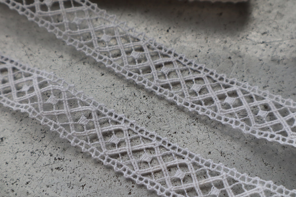 フランス 60㎝ アンティークレース C1091 ホワイト 8枚目の画像