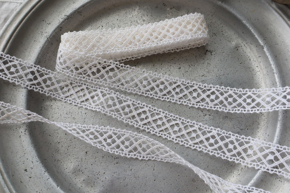 フランス 60㎝ アンティークレース C1091 ホワイト 1枚目の画像