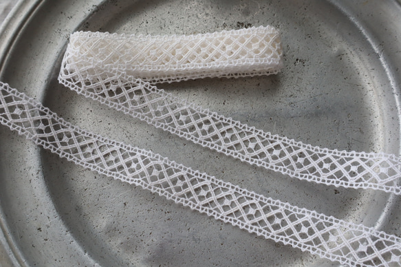 フランス 60㎝ アンティークレース C1091 ホワイト 7枚目の画像