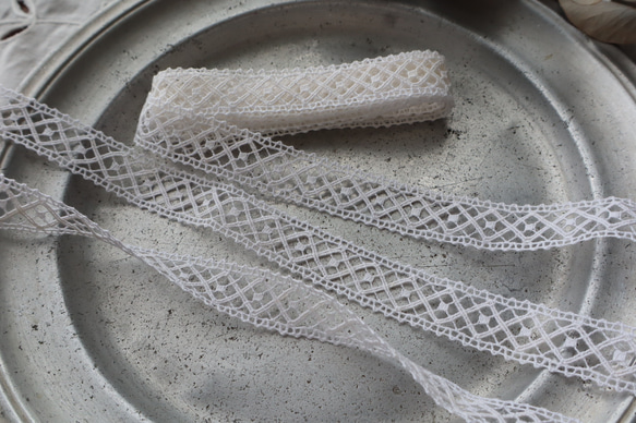 フランス 60㎝ アンティークレース C1091 ホワイト 2枚目の画像