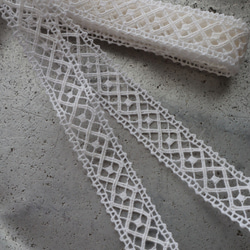 フランス 60㎝ アンティークレース C1091 ホワイト 5枚目の画像