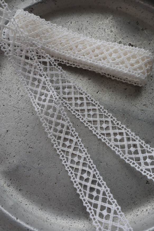 フランス 60㎝ アンティークレース C1091 ホワイト 5枚目の画像