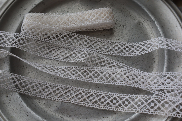 フランス 60㎝ アンティークレース C1091 ホワイト 4枚目の画像