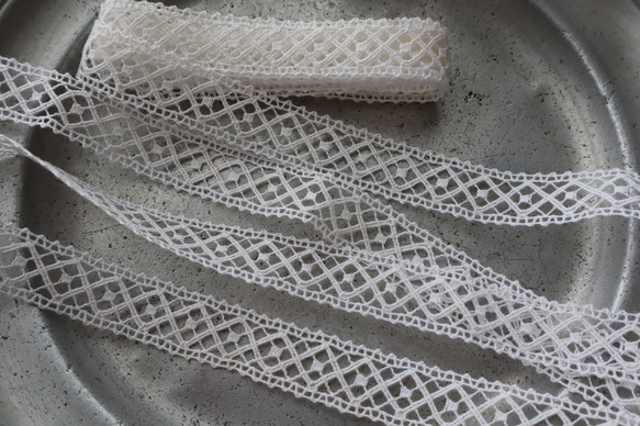 フランス 60㎝ アンティークレース C1091 ホワイト 3枚目の画像