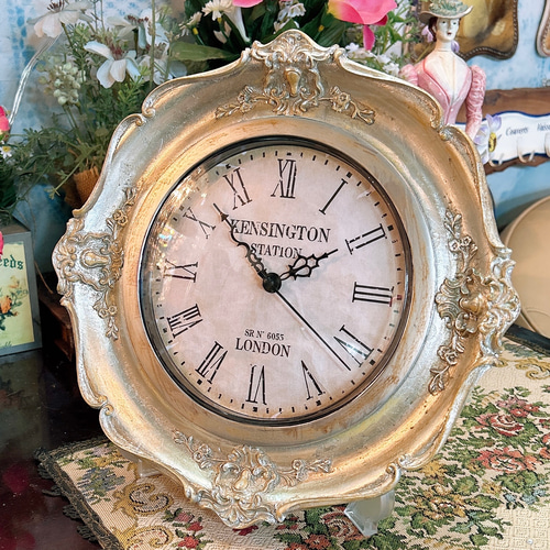 フレンチアンティーク調 ウォールデコレーション クロック 壁掛け時計 SV フレンチアンティーク調 ウォールデコレーション クロック 壁掛け時計