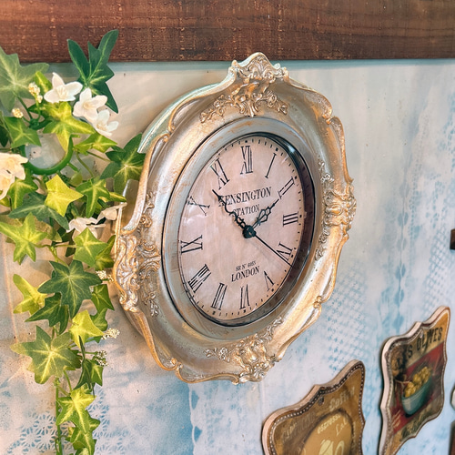 フレンチアンティーク調 ウォールデコレーション クロック 壁掛け時計 SV フレンチアンティーク調 ウォールデコレーション クロック 壁掛け時計