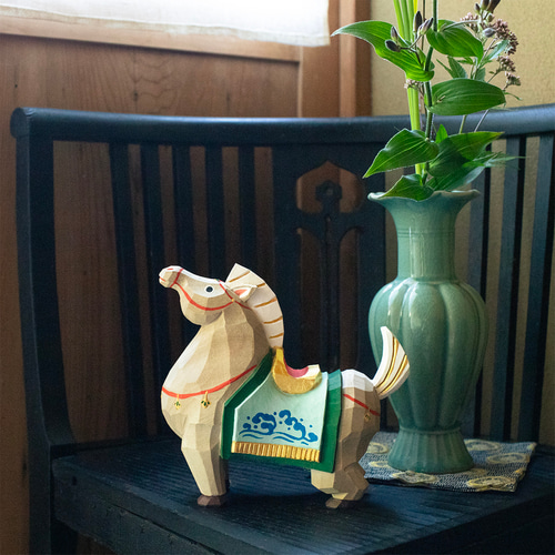 縁起物、馬、木彫り特大85✖️61 品管0013 縁起物、馬、木彫り特大85