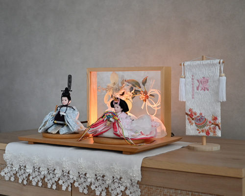 2026年新作【フラワーアート×LEDライト】ウエディング雛飾りセット