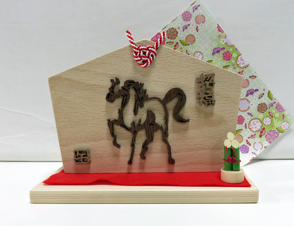 2026年干支飾り☆絵馬飾り☆門松☆縁起置物木製 その他置物 ギャラリー