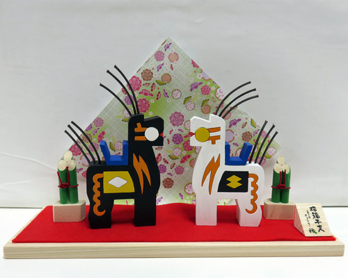 2026年干支飾り☆郷土玩具(日本三駒)の午(うま)飾り☆獅子舞☆奴凧