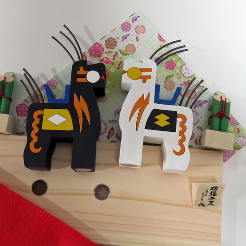 2026年干支飾り☆郷土玩具(日本三駒)の午(うま)飾り☆獅子舞☆奴凧