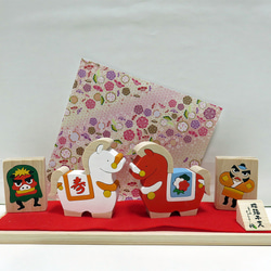 2026年干支飾り☆紅白の午(うま)飾り☆獅子舞☆奴凧☆縁起置物木製