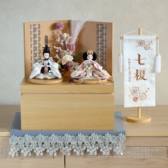 2026年新作★今だけ名前旗プレゼント♪コンパクトdeかわいい収納おひな様♪ 7枚目の画像