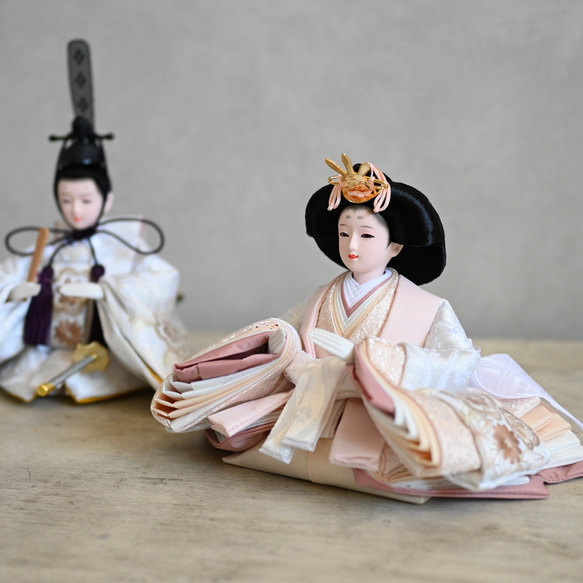 2026年新作★今だけ名前旗プレゼント♪コンパクトdeかわいい収納おひな様♪ 2枚目の画像