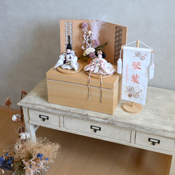 2026年新作★今だけ名前旗プレゼント♪コンパクトdeかわいい収納おひな様♪ 12枚目の画像