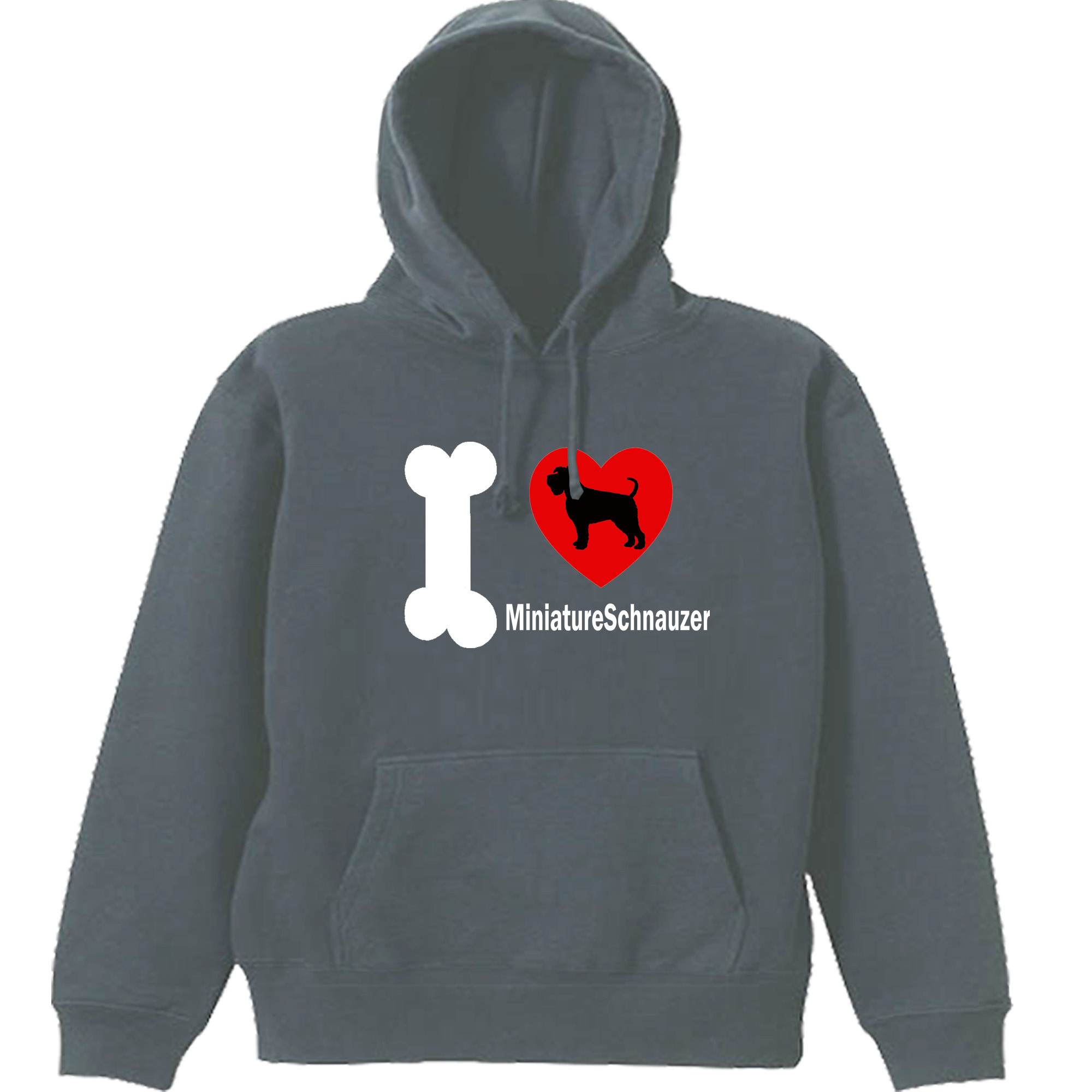 【パロディ/8.4ozパーカー】骨♡ミニチュアシュナウザー長袖 面白い おもしろ プレゼント フード