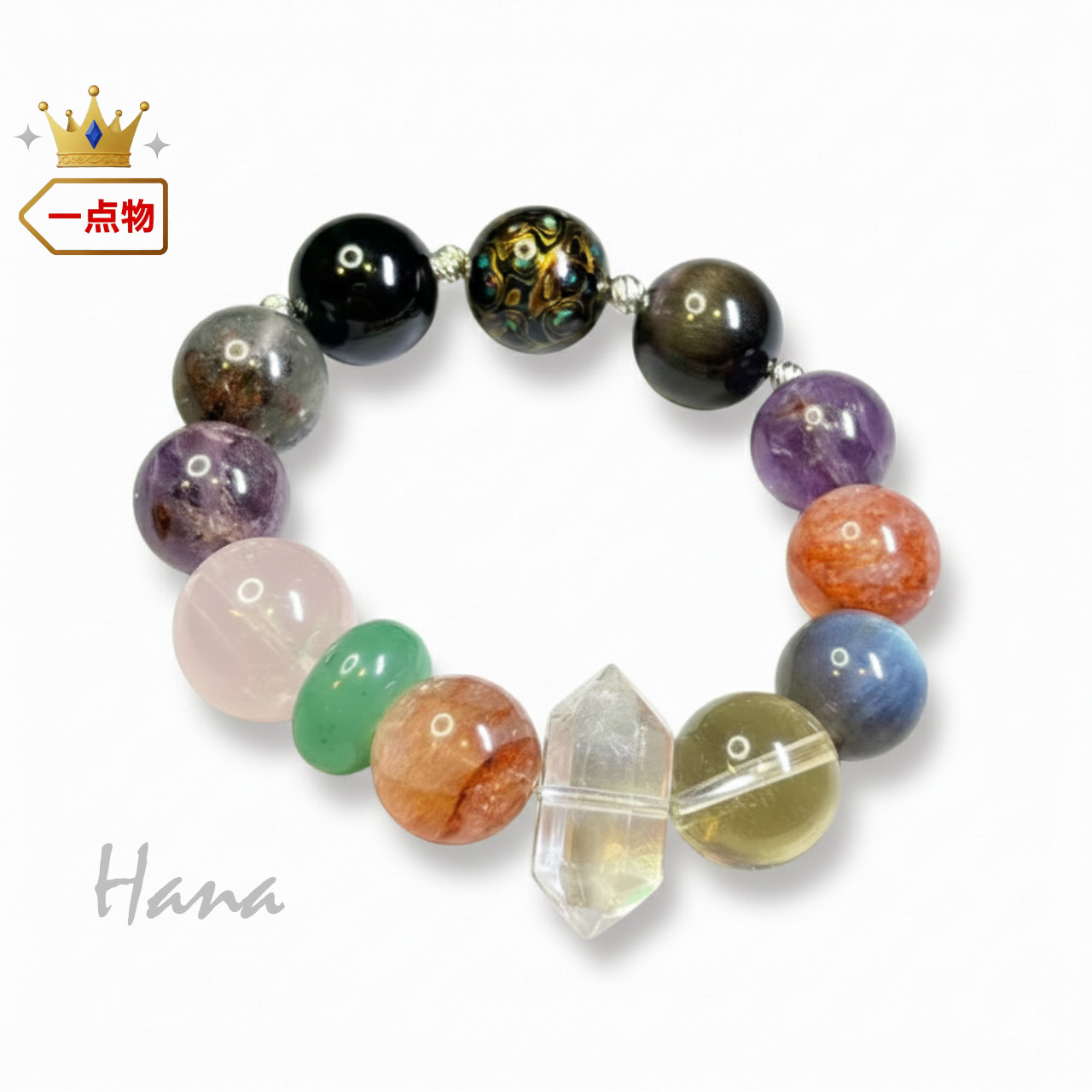 【一点物】漆黒に金が走る「漆珠」の神秘の輝き。個性派に贈る天然石ビーズとクリスタルのアクセサリー|彩光の結び