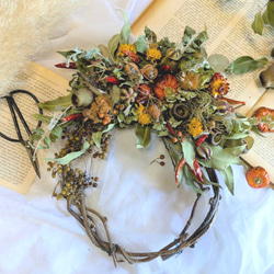 Autumn orange dryflowers mini swag 秋冬新作2025 ハロウィンギフト