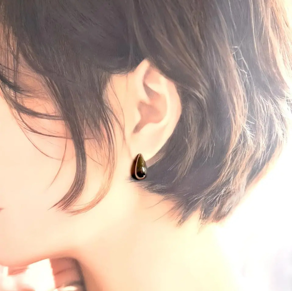 大ぶりドロップピアス(シルバー) サージカルステンレス　雫　しずく　ドロップ　カジュアル　ファッション　デイリー　 6枚目の画像