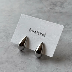 大ぶりドロップピアス(シルバー) サージカルステンレス　雫　しずく　ドロップ　カジュアル　ファッション　デイリー　 5枚目の画像