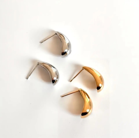 大ぶりドロップピアス(シルバー) サージカルステンレス　雫　しずく　ドロップ　カジュアル　ファッション　デイリー　 11枚目の画像