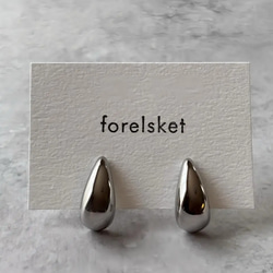 大ぶりドロップピアス(シルバー) サージカルステンレス　雫　しずく　ドロップ　カジュアル　ファッション　デイリー　 4枚目の画像