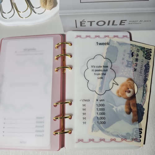 表紙つき♡cuteベアweekリフィル☆A6サイズ 手帳 Yunn_saving 通販