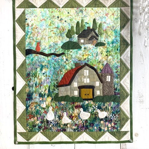 京都くろちく謹製、木綿古布、キルトタペストリーアンティーク 京都くろちく謹製、木綿古布、キルトタペストリーアンティーク 古布