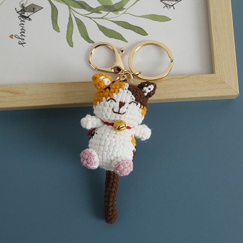 はる　あみぐるみ　キーホルダー　猫 Crochet] How to knit a soothing cat keychain 🐱 Request #7 - YouTube