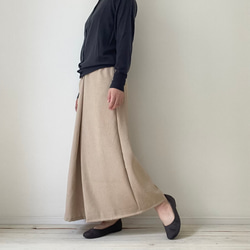 □再販リネンライクナチュラルワッシャーロングワイドパンツ　フラックス★ポケット付  丈調節可能　吸水、速乾、イージーケア 7枚目の画像