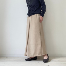 □再販リネンライクナチュラルワッシャーロングワイドパンツ　フラックス★ポケット付  丈調節可能　吸水、速乾、イージーケア 3枚目の画像