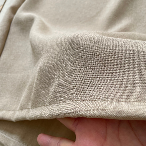 □再販リネンライクナチュラルワッシャーロングワイドパンツ　フラックス★ポケット付  丈調節可能　吸水、速乾、イージーケア 16枚目の画像
